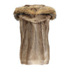 Natural Long Hair Beaver Vest w/ Finnish Raccoon Trim Hood - Style 3308