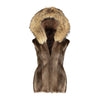 Natural Long Hair Beaver Vest w/ Finnish Raccoon Trim Hood - Style 3308