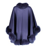100% Cashmere Cape with Matching Fox Trim - Style "The Classic" - 9 Colors