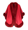 100% Cashmere Cape with Matching Fox Trim - Style "The Classic" - 9 Colors