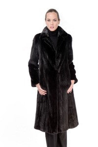 Nat. Blackglama Mink Fitted 7/8 Coat - Style 054